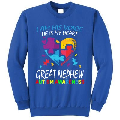 Great Nephew Autism Awareness Puzzle Piece Heart Aunt Uncle Cool Gift Sweatshirt