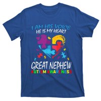 Great Nephew Autism Awareness Puzzle Piece Heart Aunt Uncle Cool Gift T-Shirt