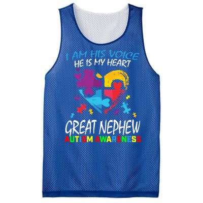 Great Nephew Autism Awareness Puzzle Piece Heart Aunt Uncle Cool Gift Mesh Reversible Basketball Jersey Tank