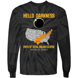 Great North American Path Of Total Solar Eclipse In April 08 Tie-Dye Long Sleeve Shirt