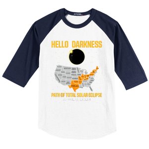 Great North American Path Of Total Solar Eclipse In April 08 Baseball Sleeve Shirt