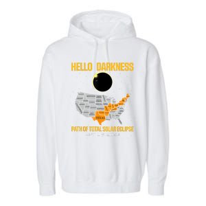 Great North American Path Of Total Solar Eclipse In April 08 Garment-Dyed Fleece Hoodie