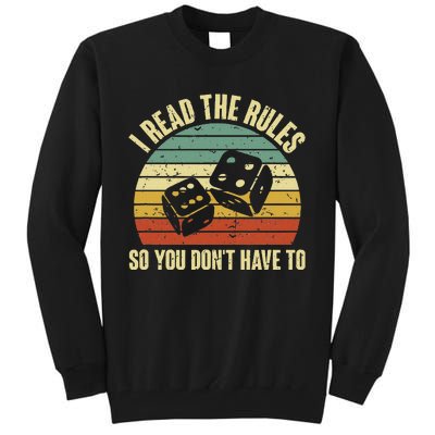 Game Night Adults Funny Board Games I Read The Rules Tall Sweatshirt