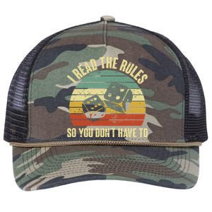 Game Night Adults Funny Board Games I Read The Rules Retro Rope Trucker Hat Cap