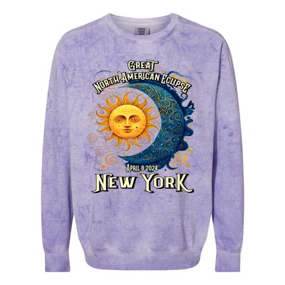 Great North American Eclipse Total Solar Eclipse Earth Moon Sun Cosmic Alignment Colorblast Crewneck Sweatshirt