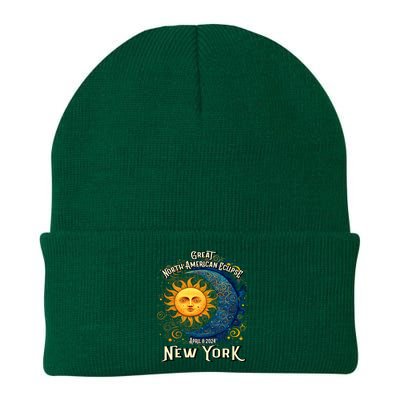 Great North American Eclipse Total Solar Eclipse Earth Moon Sun Cosmic Alignment Knit Cap Winter Beanie