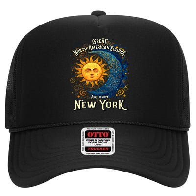 Great North American Eclipse Total Solar Eclipse Earth Moon Sun Cosmic Alignment High Crown Mesh Back Trucker Hat