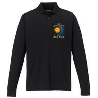 Great North American Eclipse Total Solar Eclipse Earth Moon Sun Cosmic Alignment Performance Long Sleeve Polo