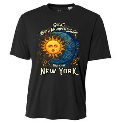 Great North American Eclipse Total Solar Eclipse Earth Moon Sun Cosmic Alignment Cooling Performance Crew T-Shirt