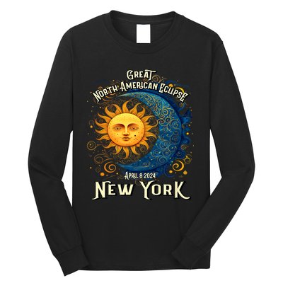 Great North American Eclipse Total Solar Eclipse Earth Moon Sun Cosmic Alignment Long Sleeve Shirt