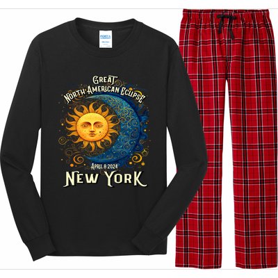 Great North American Eclipse Total Solar Eclipse Earth Moon Sun Cosmic Alignment Long Sleeve Pajama Set