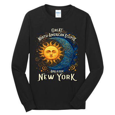 Great North American Eclipse Total Solar Eclipse Earth Moon Sun Cosmic Alignment Tall Long Sleeve T-Shirt