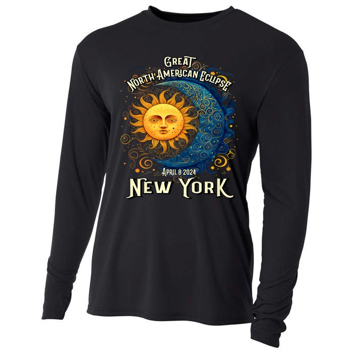 Great North American Eclipse Total Solar Eclipse Earth Moon Sun Cosmic Alignment Cooling Performance Long Sleeve Crew