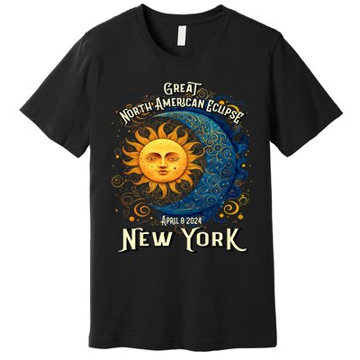 Great North American Eclipse Total Solar Eclipse Earth Moon Sun Cosmic Alignment Premium T-Shirt