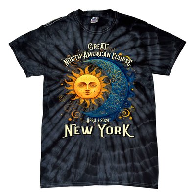 Great North American Eclipse Total Solar Eclipse Earth Moon Sun Cosmic Alignment Tie-Dye T-Shirt