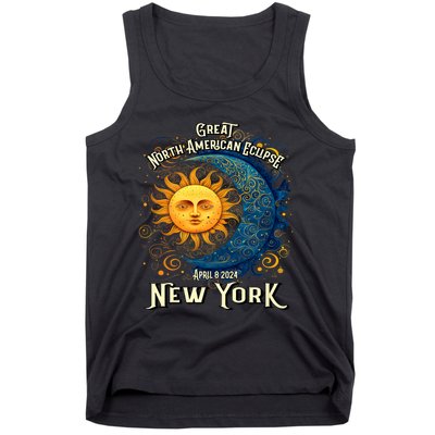 Great North American Eclipse Total Solar Eclipse Earth Moon Sun Cosmic Alignment Tank Top