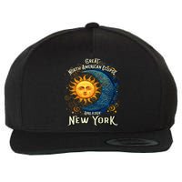 Great North American Eclipse Total Solar Eclipse Earth Moon Sun Cosmic Alignment Wool Snapback Cap