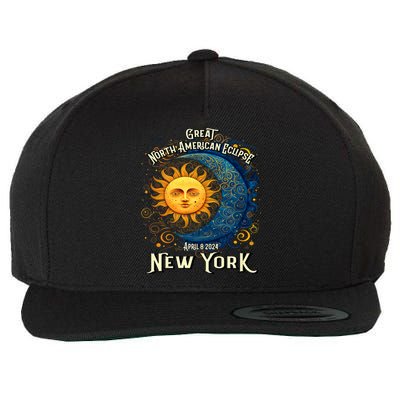 Great North American Eclipse Total Solar Eclipse Earth Moon Sun Cosmic Alignment Wool Snapback Cap