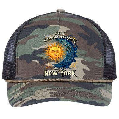 Great North American Eclipse Total Solar Eclipse Earth Moon Sun Cosmic Alignment Retro Rope Trucker Hat Cap