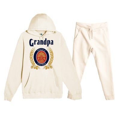 Grandpa Needs A Cold Beer Happy Fathers Day Premium Hooded Sweatsuit Set