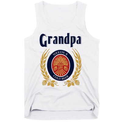 Grandpa Needs A Cold Beer Happy Fathers Day Tank Top