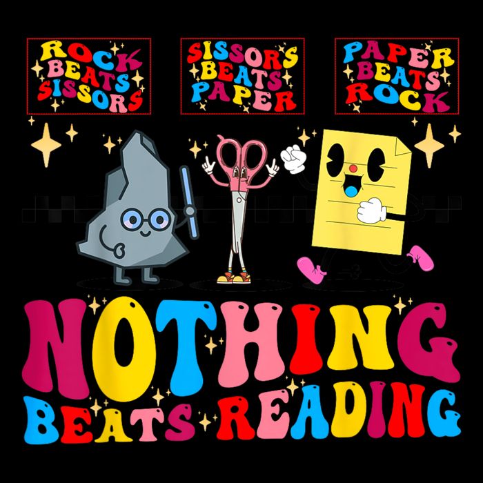 Groovy Nothing Beats Reading Rock Paper Scissors Book Lovers Performance Shirt