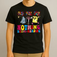 Groovy Nothing Beats Reading Rock Paper Scissors Book Lovers T-Shirt