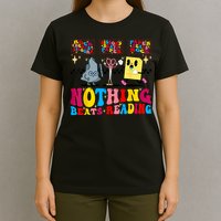Groovy Nothing Beats Reading Rock Paper Scissors Book Lovers T-Shirt