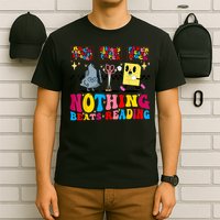 Groovy Nothing Beats Reading Rock Paper Scissors Book Lovers T-Shirt