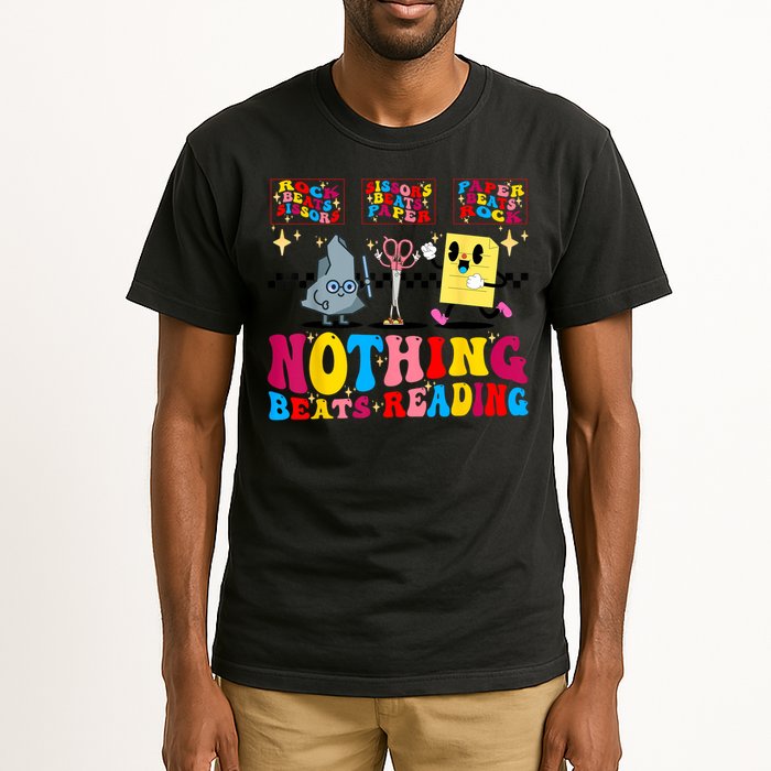 Groovy Nothing Beats Reading Rock Paper Scissors Book Lovers Tall T-Shirt