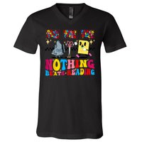 Groovy Nothing Beats Reading Rock Paper Scissors Book Lovers V-Neck T-Shirt