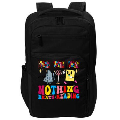 Groovy Nothing Beats Reading Rock Paper Scissors Book Lovers Impact Tech Backpack