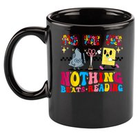 Groovy Nothing Beats Reading Rock Paper Scissors Book Lovers 11oz C Handle Ceramic Mug