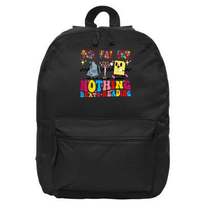 Groovy Nothing Beats Reading Rock Paper Scissors Book Lovers 16 in Basic Backpack