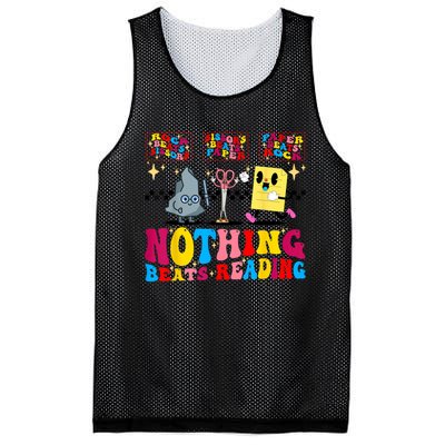 Groovy Nothing Beats Reading Rock Paper Scissors Book Lovers Mesh Reversible Basketball Jersey Tank
