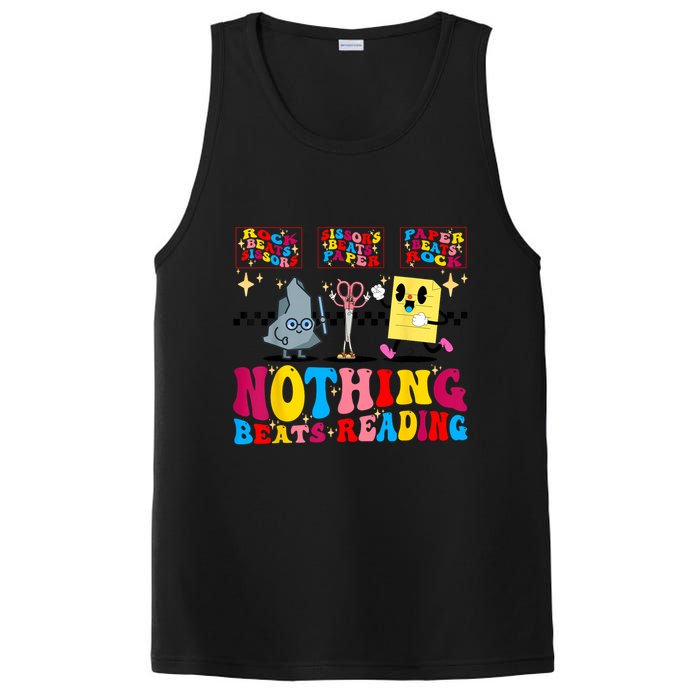 Groovy Nothing Beats Reading Rock Paper Scissors Book Lovers PosiCharge Competitor Tank