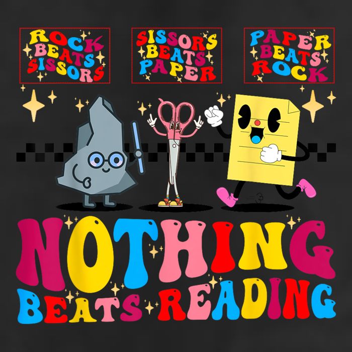 Groovy Nothing Beats Reading Rock Paper Scissors Book Lovers Trucker Hat
