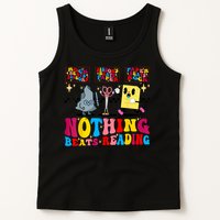 Groovy Nothing Beats Reading Rock Paper Scissors Book Lovers Tank Top