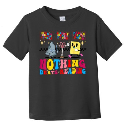Groovy Nothing Beats Reading Rock Paper Scissors Book Lovers Toddler T-Shirt