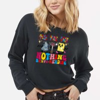 Groovy Nothing Beats Reading Rock Paper Scissors Book Lovers Cropped Pullover Crew