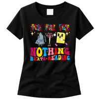 Groovy Nothing Beats Reading Rock Paper Scissors Book Lovers Womens T-Shirt