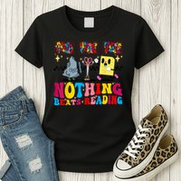 Groovy Nothing Beats Reading Rock Paper Scissors Book Lovers Womens T-Shirt