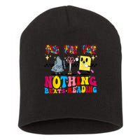 Groovy Nothing Beats Reading Rock Paper Scissors Book Lovers Short Acrylic Beanie