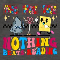 Groovy Nothing Beats Reading Rock Paper Scissors Book Lovers Vector Backpack