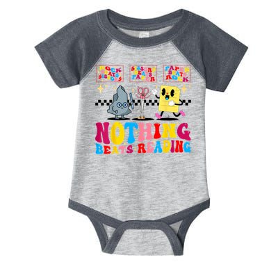 Groovy Nothing Beats Reading Rock Paper Scissors Book Lovers Infant Baby Jersey Bodysuit