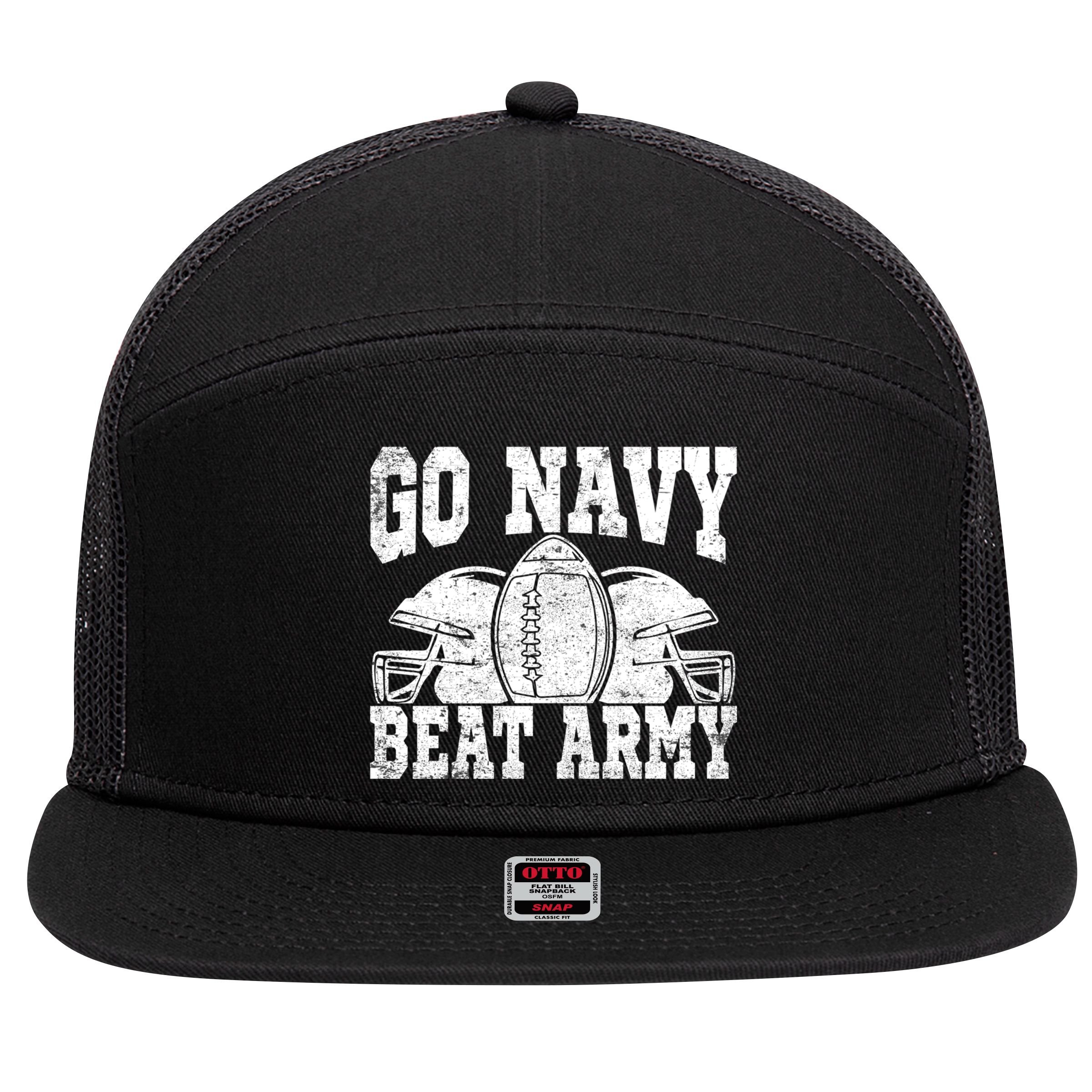 Go Navy Beat Army Cute Gift America's Football Game Day Helmet Great Gift 7 Panel Mesh Trucker Snapback Hat