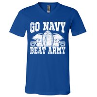 Go Navy Beat Army Cute Gift America's Football Game Day Helmet Great Gift V-Neck T-Shirt