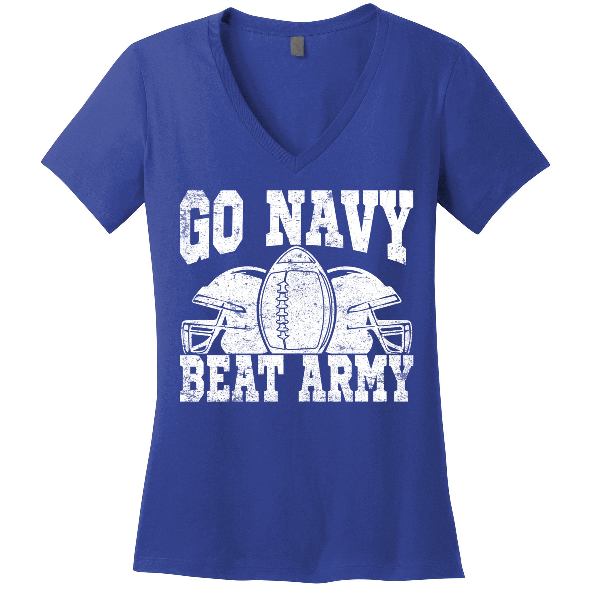 Go Navy Beat Army Cute Gift America's Football Game Day Helmet Great Gift Women's V-Neck T-Shirt