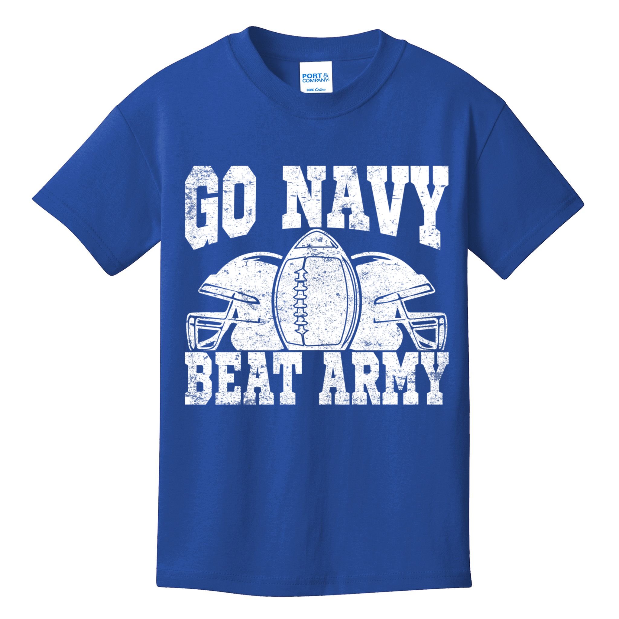 Go Navy Beat Army Cute Gift America's Football Game Day Helmet Great Gift Kids T-Shirt