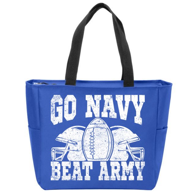 Go Navy Beat Army Cute Gift America's Football Game Day Helmet Great Gift Zip Tote Bag